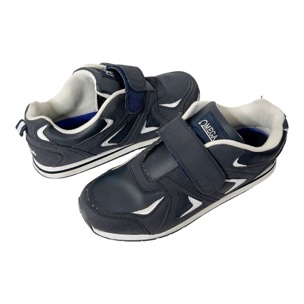 OMEGA Men Comfort Zone 475-03 Hook & Loop Black Walking Shoes Sneakers Size 9.5D